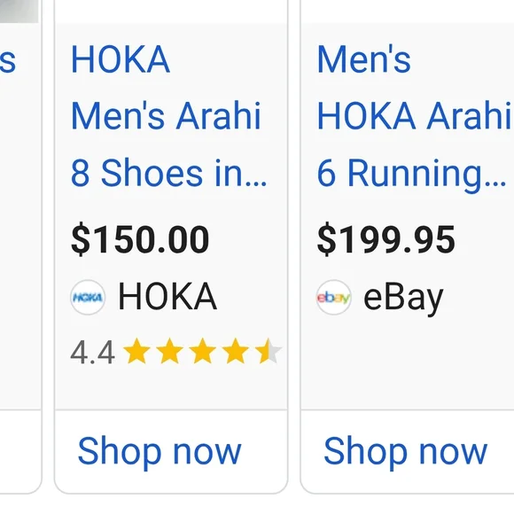 Mens 12D men's Hoka Arahi 6 running shoes in the "Outer Space/Bellwether Blue - Picture 8 of 9